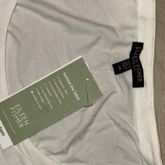 New NWT Eileen Fisher Cami Tank Shell White Viscose Stretch Jersey Size 3X Rayon - Picture 5 of 9